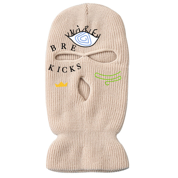 Knitted hat thick three-eye hat