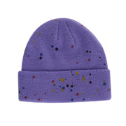 Spray-painted colorful polka dot graffiti wool knitting hat