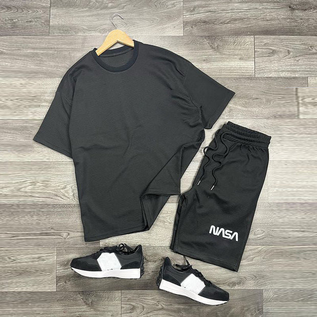 Casual Preppy Striped T-Shirt Set