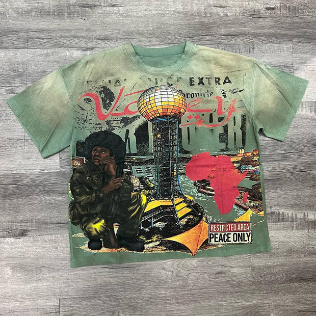 Personalized Soldier Print Short Sleeve T-Shirt