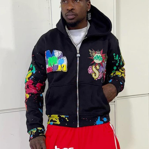 Hip Hop Street Graffiti Zip-Up Hoodie