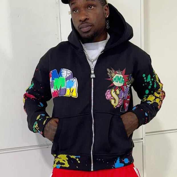 Hip Hop Street Graffiti Zip-Up Hoodie