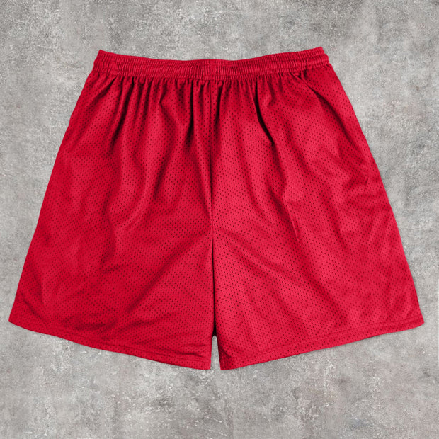 Cross Vintage Tide Brand Print Mesh Shorts