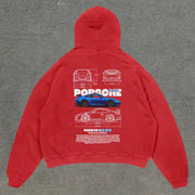 Casual street style printed hoodie