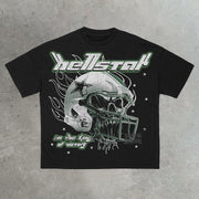Rugby skull print cotton T-shirt