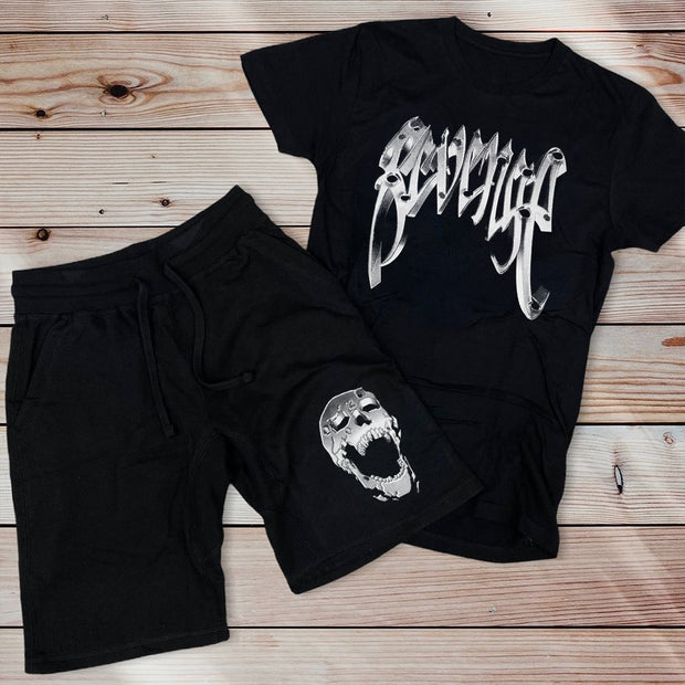Street Letter Print Shorts Set
