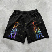 Two Ways Fashion Print Hip Hop Casual Shorts