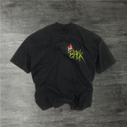 Personalized graffiti print round neck short-sleeved T-shirt