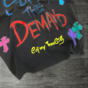 Personalized graffiti print round neck short-sleeved T-shirt