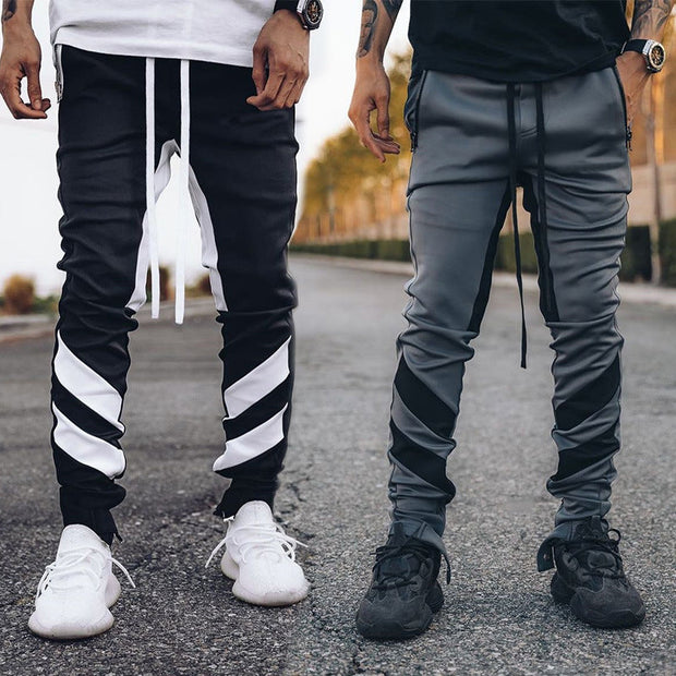 Colorblock straight running gym trousers