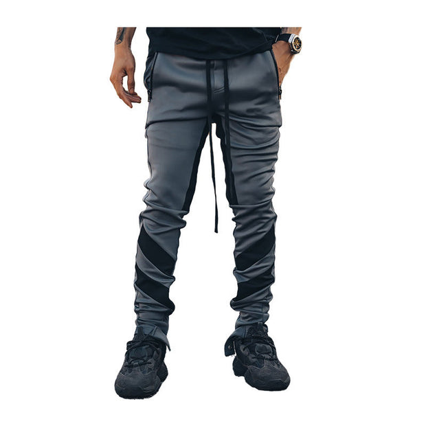Colorblock straight running gym trousers