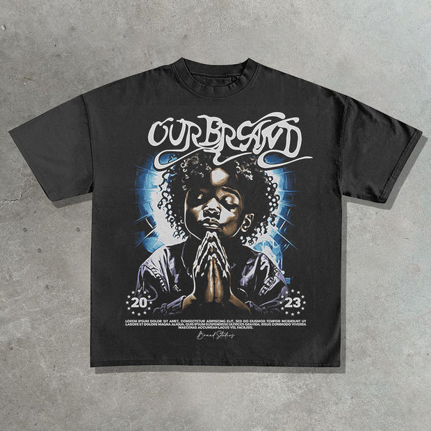 Pray for the road to heaven printed T-shirt