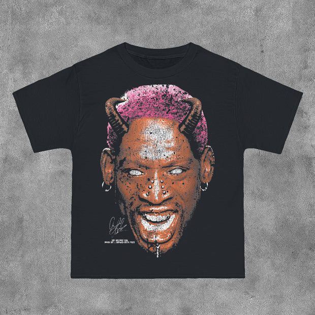 Just For Rodman Print Short Sleeve T-Shirt