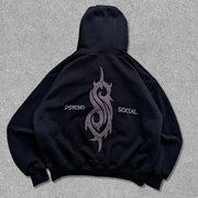 slipknot print long sleeve hoodie