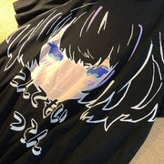 Rebellious girl Japanese two-dimensional print short-sleeved T-shirt