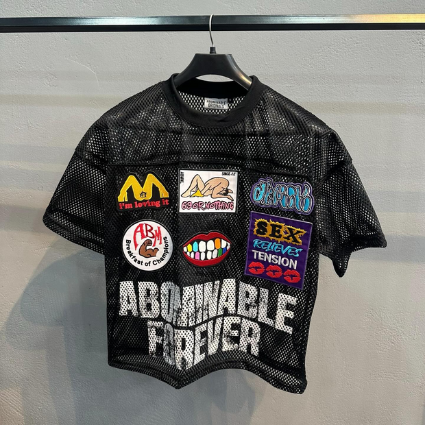 Casual mesh print jersey