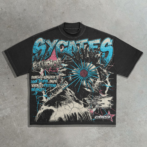 Casual street hip hop printed T-shirt