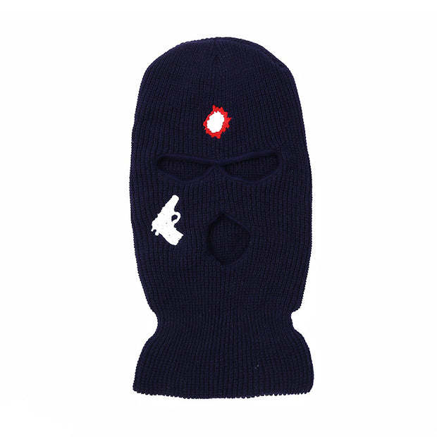 Men's and women's riding ski mask pullover knitted wool cap