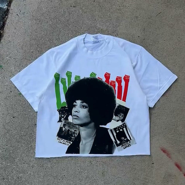 Peace is not free slogan printed T-shirt