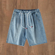 Retro light denim shorts