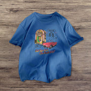 Car print street short sleeve T-shirt