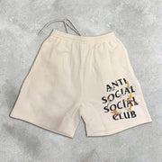 graphic print elastic shorts