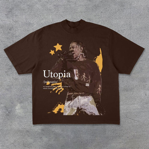 Utopia rap cotton T-shirt