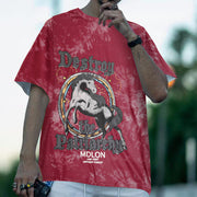 Street style tie-dye unicorn loose casual T-shirt