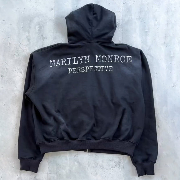 Fashion Letter Print Long Sleeve Zipper Hoodies
