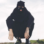 Cross embroidered knitted warm three-hole hat men and women ski mask hat