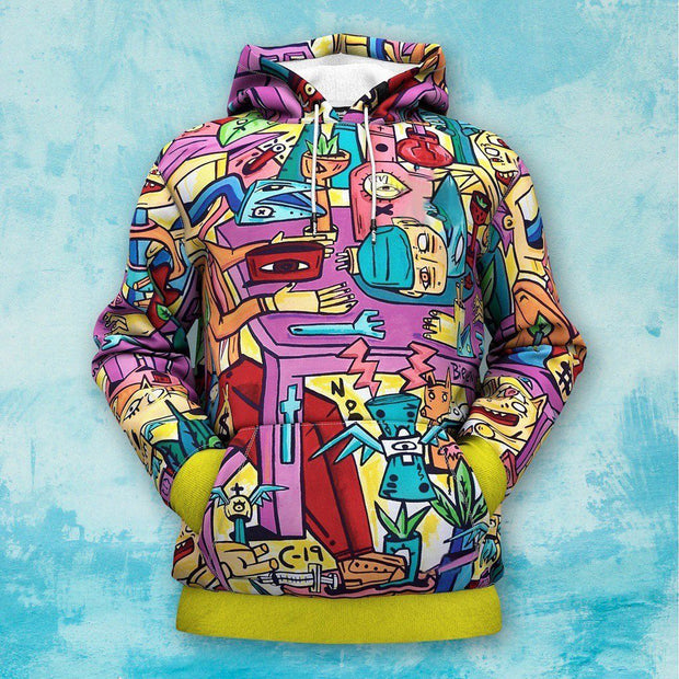 Casual abstract art hoodie