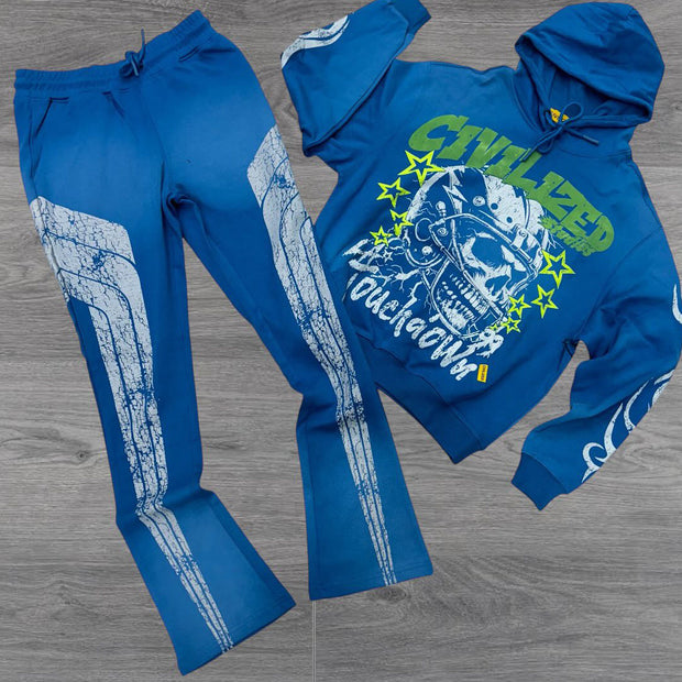 Fashion Personalized Skull Print Hoodie Set