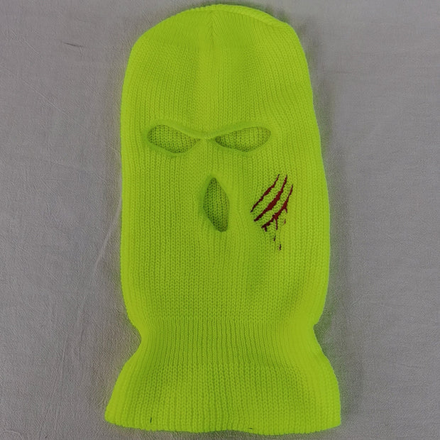 Scratch warmth thickened ski three-hole knitted hat