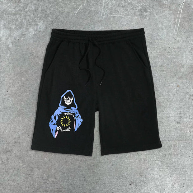 Skull Graphic Print Shorts