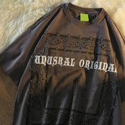 Street ins retro print short-sleeved T-shirt men