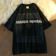 Street ins retro print short-sleeved T-shirt men