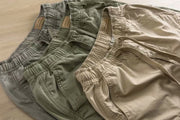 Multi Pocket Elastic Waist Cargo Shorts Casual Cropped Pants