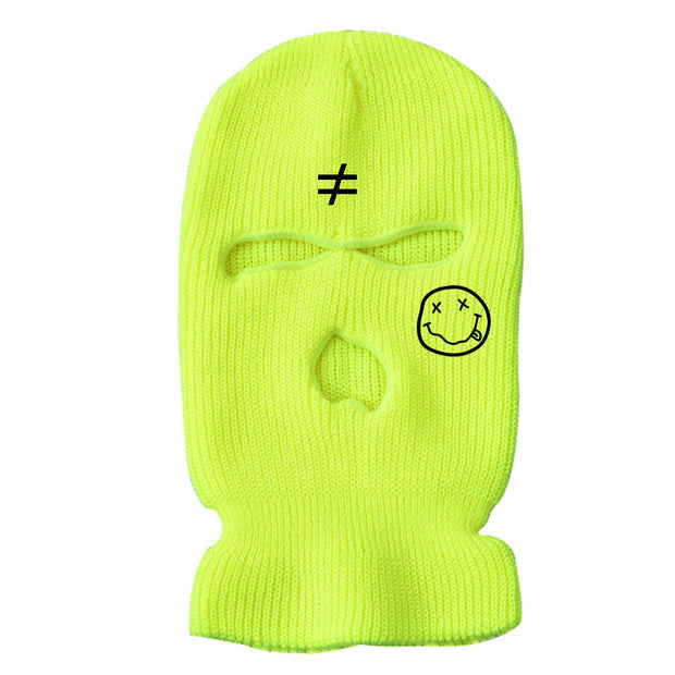 Warm knitted hat ski mask three-hole hat