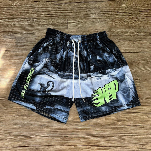 Trendy Vintage Print Shorts