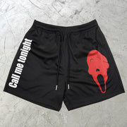 Spoof fashion casual retro mesh shorts