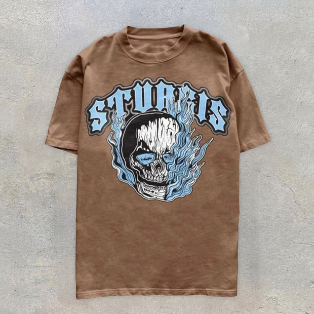 Fashion Skull Street Style Print Short Sleeve T-Shirt