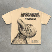 Casual street graffiti print T-shirt