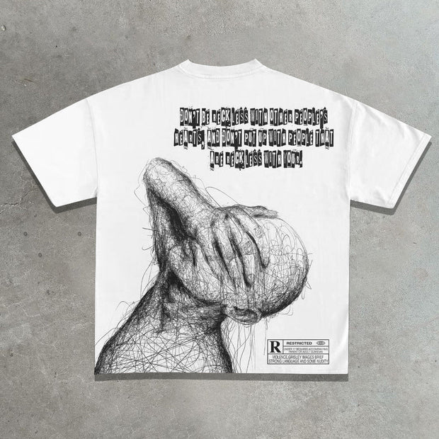 Casual street graffiti print T-shirt