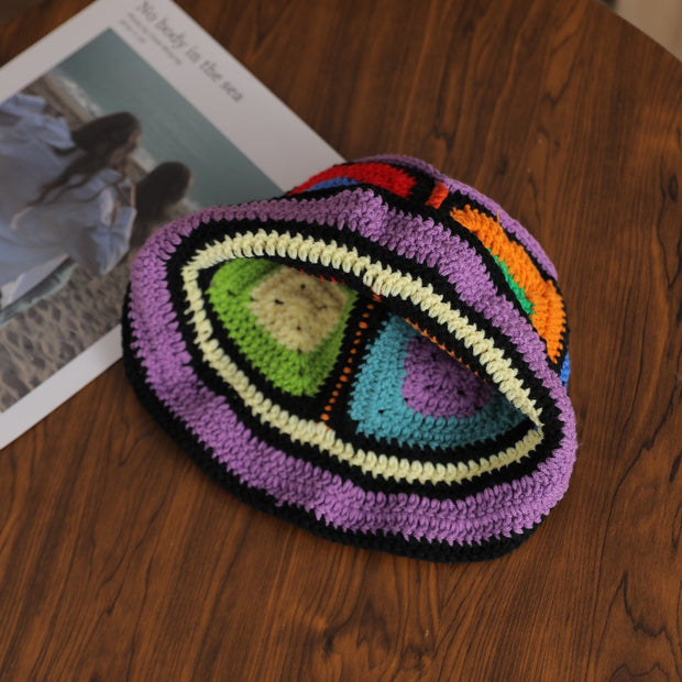 Square Hand-woven Knitted Hat
