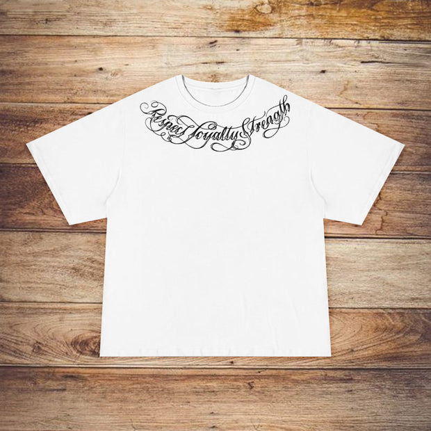 Retro pattern round neck short-sleeved T-shirt