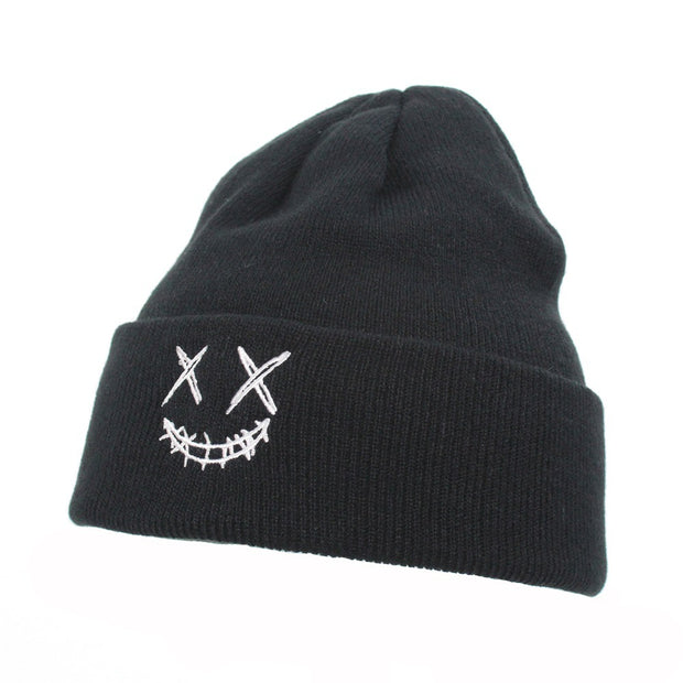 Clown ripped smiley knitted hat woolen hat