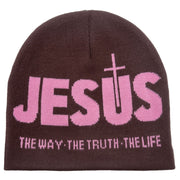 JESUS jacquard knitted hat