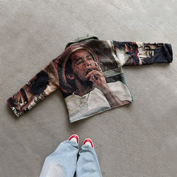 Vintage Tapestry Zip-Up Jacket
