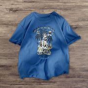 Coconut tree print casual T-shirt