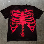 Personality printed bone T-shirt men